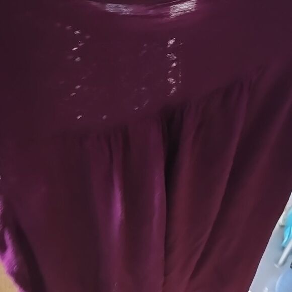 Merona Purple Short Sleeve Top Xs Blouse Sleeveless Top Shirt Womens Spring - Picture 6 of 12